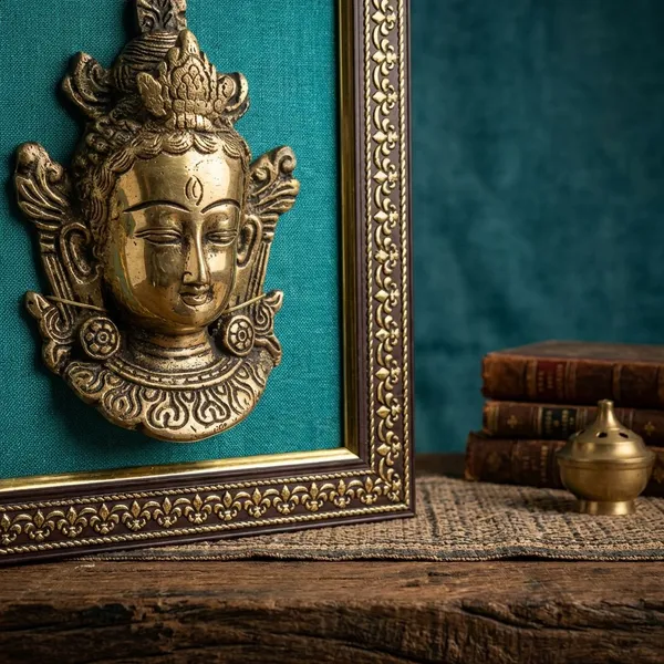 Blue_Brass_3D_Buddha_Face_Wall_Hanging_With_Ornate_Frame_Turquoise_Background