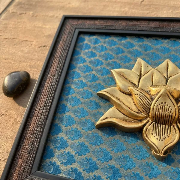Blue_Brass_3D_Golden_Lotus_Buddha_Wall_Art_With_Blue_Pattern_Background_Framed_Spiritual_Decor