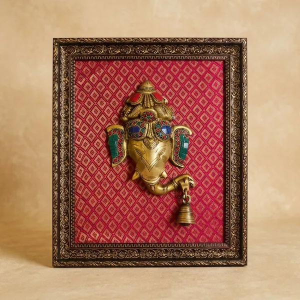 Pink_Brass_3D_Finish_Lord_Ganesha_Wall_Hanging_With_Gemstone_Inlay_And_Bell