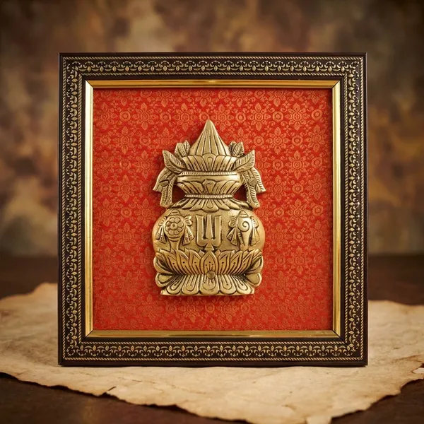 Brown_Brass_3D_Traditional_Kalash_Wall_Hanging_With_Ornate_Frame_Religious_Home_Decor