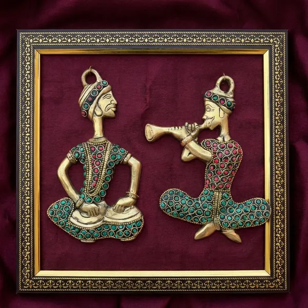 Pink_Brass_3D_Traditional_Indian_Couple_Wall_Art_With_Ornate_Frame_Decorative_Relief_Sculpture