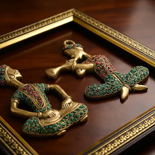 Pink_Brass_3D_Traditional_Indian_Couple_Wall_Art_With_Ornate_Frame_Decorative_Relief_Sculpture