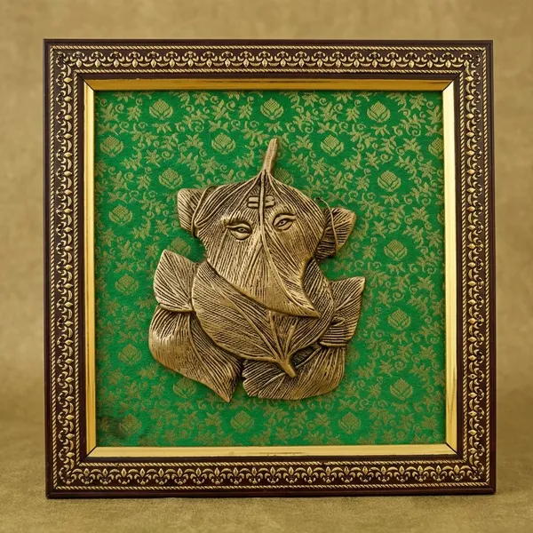 Green_Brass_Ganesha_Leaf_Wall_Art_Religious_Home_Decor