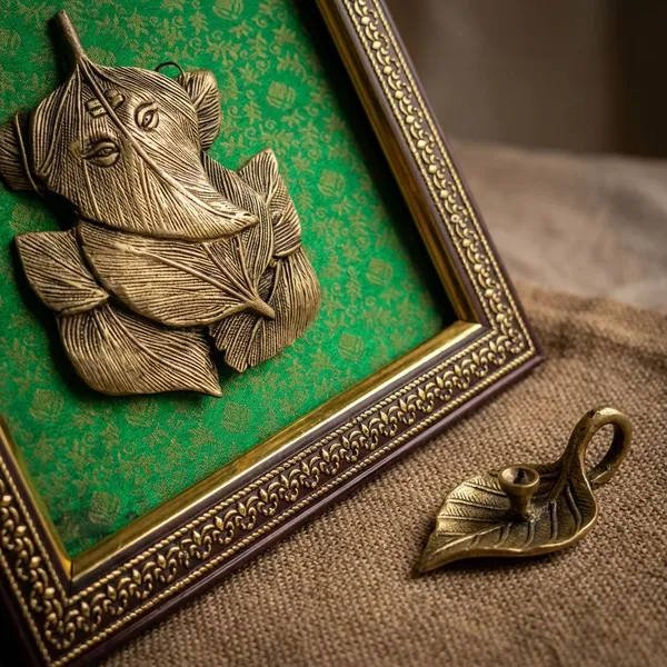 Green_Brass_Ganesha_Leaf_Wall_Art_Religious_Home_Decor
