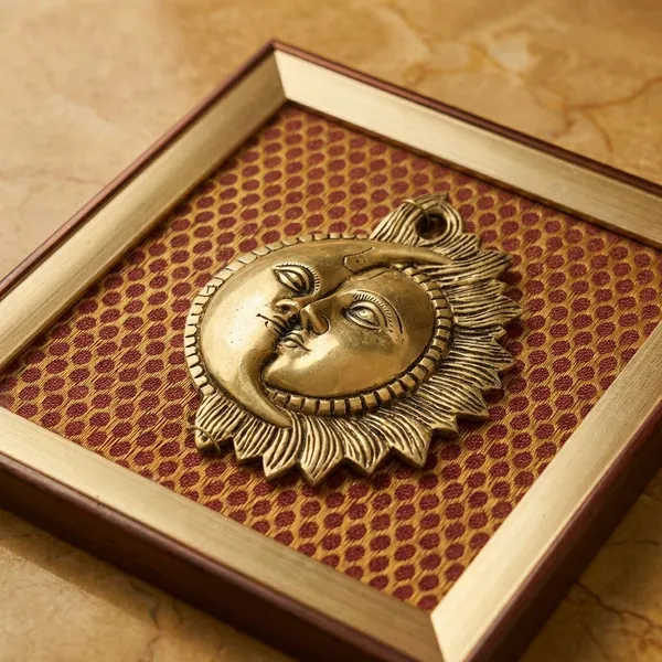 Brown_Decorative_Brass_Sun_Moon_Face_Metal_Wall_Art_With_Framed_Maroon_Background
