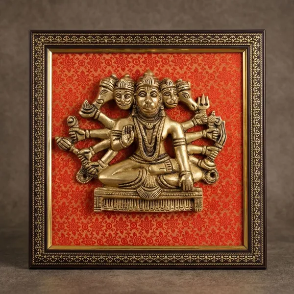 Orange_3D_Panchmukhi_Hanuman_Wall_Hanging_Brass_Finish_Religious_Decor_Frame