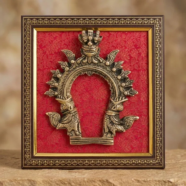 Pink_Brass_3D_Traditional_Metal_Prabhavali_Door_Torana_With_Peacock_Design