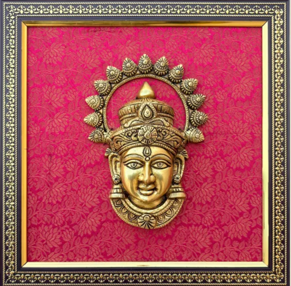 Pink_Brass_3D_Decorative_Goddess_Face_Wall_Art_With_Golden_Frame
