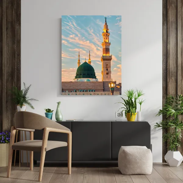 Multicolor_Beautiful_Madina_Sharif_Islamic_Printed_Canvas_Print_Frame_|_Islamic_Wall_Art_Gallery_Wrap