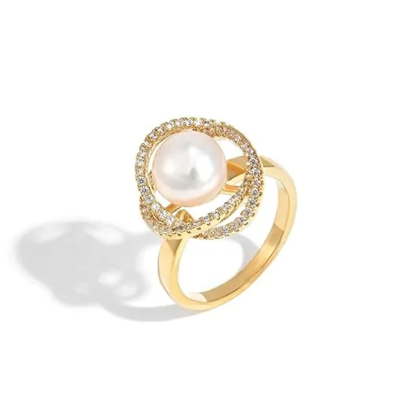 Pearl_Gold_Plated_Cubic_Zircon_Adjustable_Diamond_Ring_For_Women