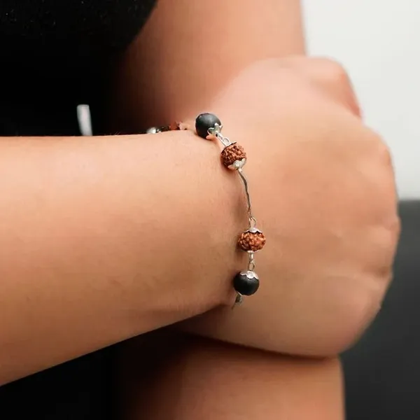 Silver_Plated_Rudraksha_Karungali_Bracelet