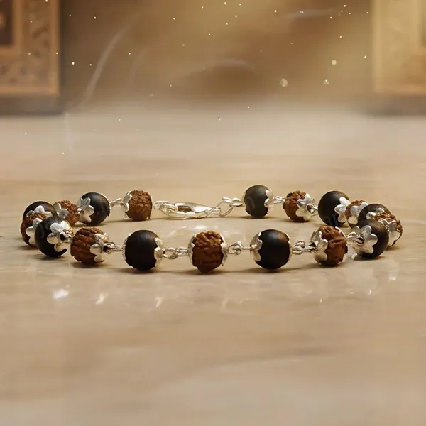 Silver_Plated_Rudraksha_Karungali_Bracelet