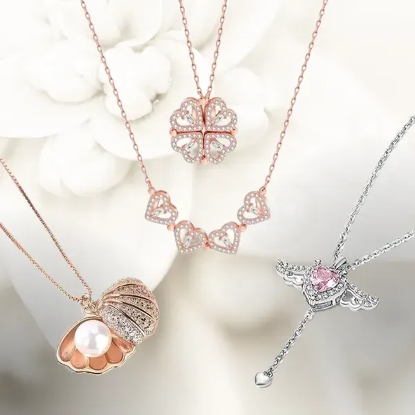 Combo_of_3_Rose_Gold_Stainless_Steel_Heart_Magnetic,Pearl_sea_shell,Winged_pink_Stone_Set