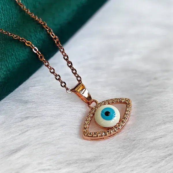Anti_Tarnish_Stainless_Steel_Blue_Eye_Rose_Gold_Plated_Chain_Pendant_For_Women