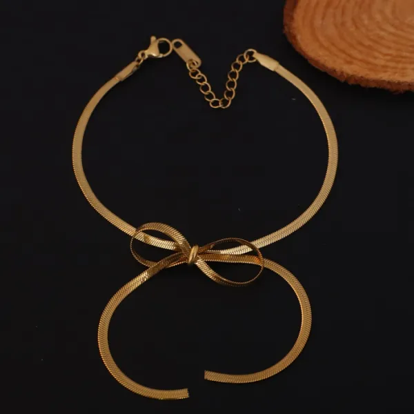 Anti_Turnish_22K_Gold_Plated_Bow_Chain_Pendant_|_For_Women