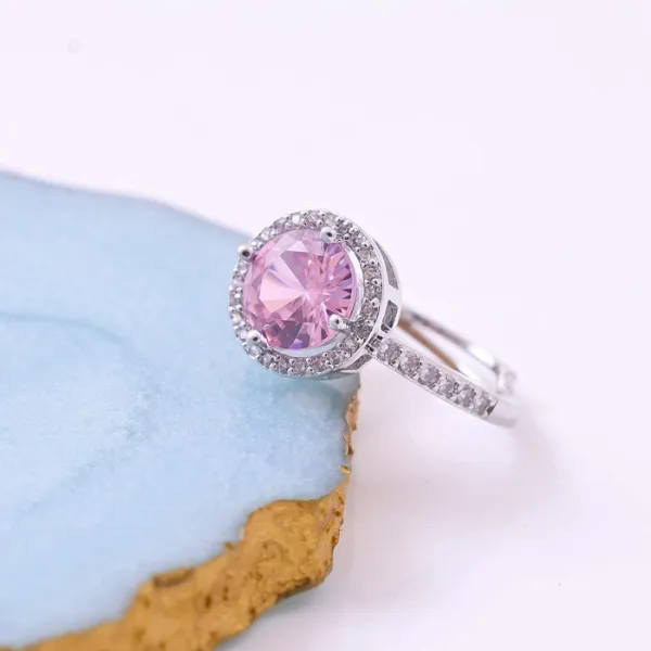 Silver_&_Pink_Stone_Adjustable_Ring_For_Women