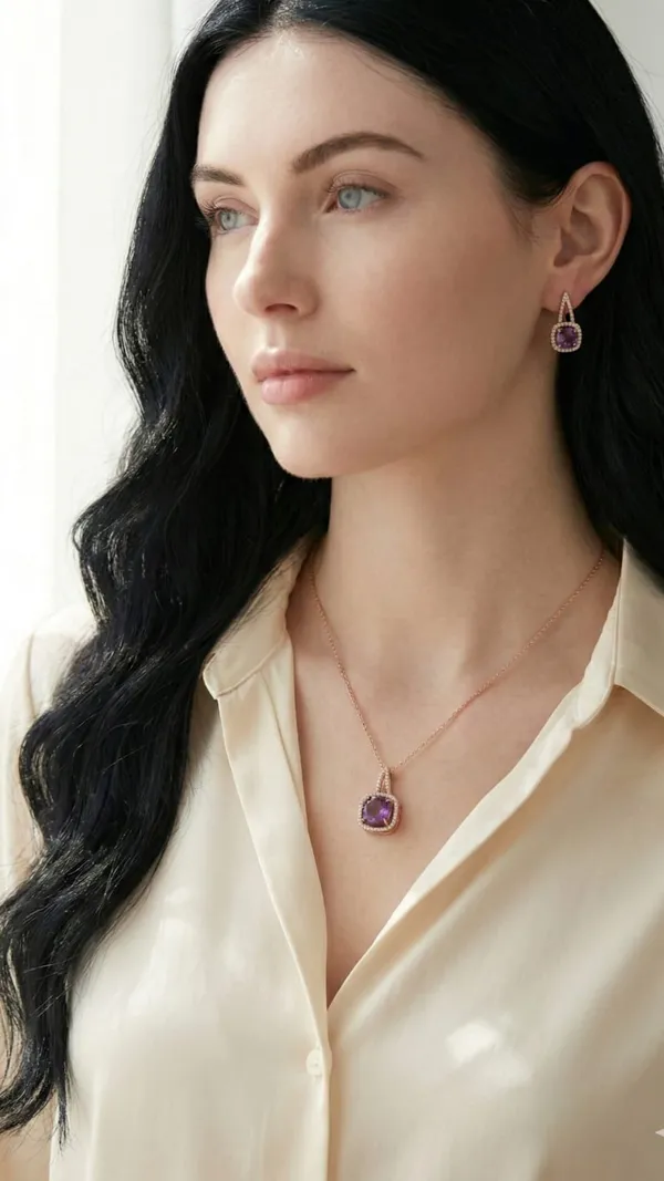 Rose_Gold_Diamond_And_Brass_Pendent_Set_With_No_Chain_For_Women