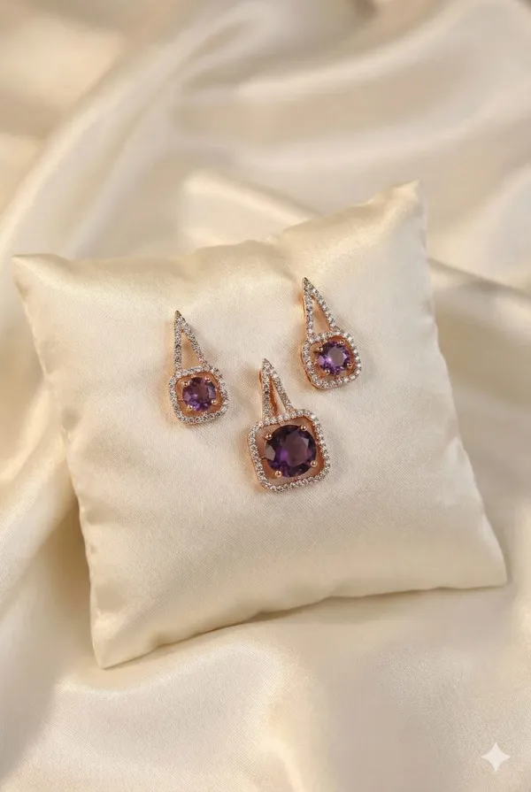 Rose_Gold_Diamond_And_Brass_Pendent_Set_With_No_Chain_For_Women