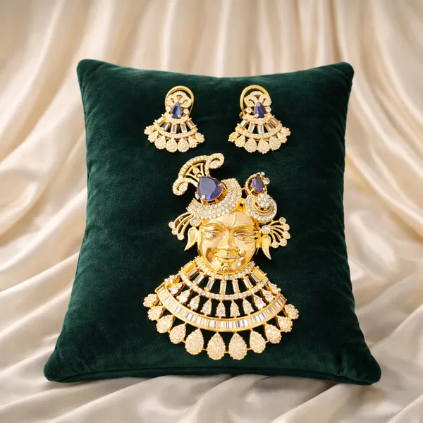 Shyam_Kripa_Divya_Darshan_Khatu_Shyam_Ji_Rose_Gold_Pendant_Set_-_Purple_|_Ammaira_Jewelz