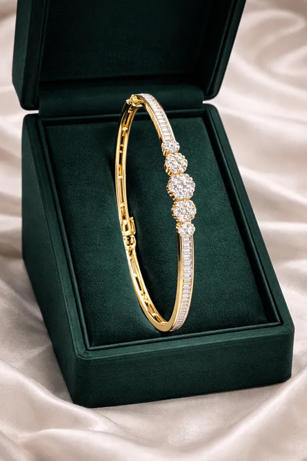 Gold_Polish_Crystal_Floral_Bracelet_|_Ammaira_Jewelz