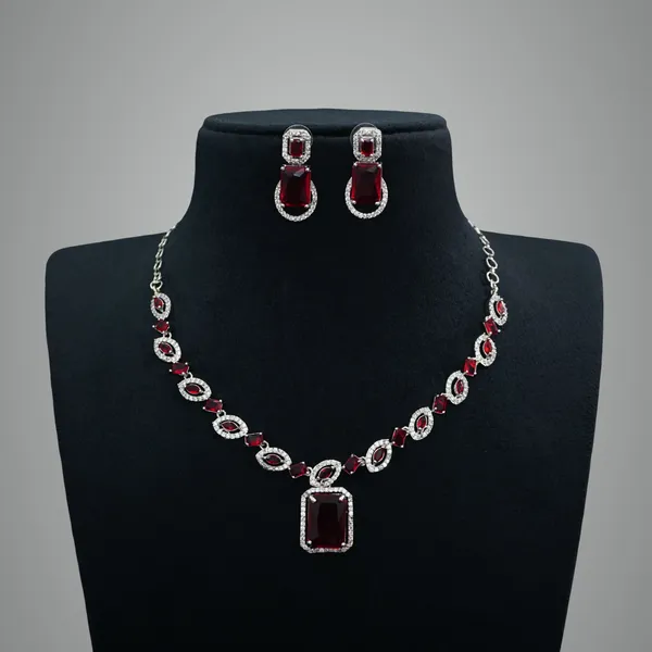 Red_Premium_Metal_Necklace_Set_For_Women