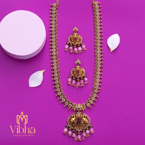 Gold_Premium_Metal_Necklace_Set_Set_For_Women