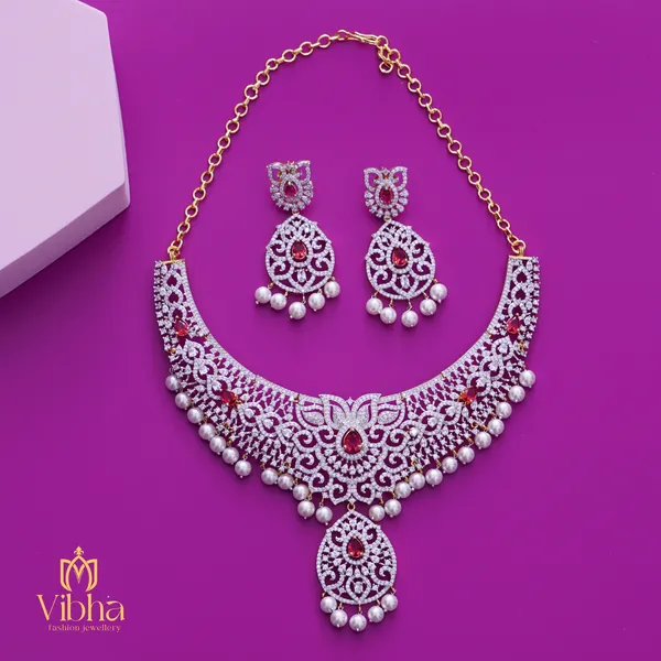 Silver_Premium_Metal_Necklace_Set_For_Women