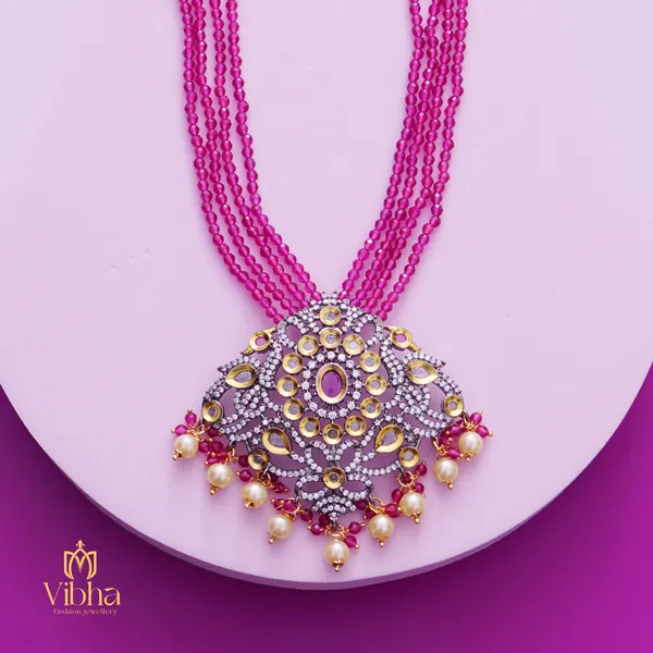 Pink_Premium_Metal_Necklace_Set_For_Women
