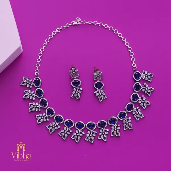 Blue_Premium_Metal_Necklace_Set_For_Women
