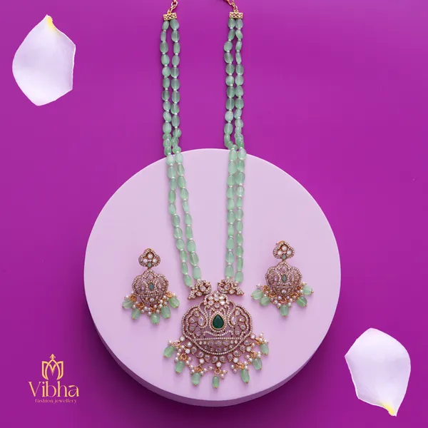 Mint_Green_Premium_Metal_Necklace_Set_For_Women