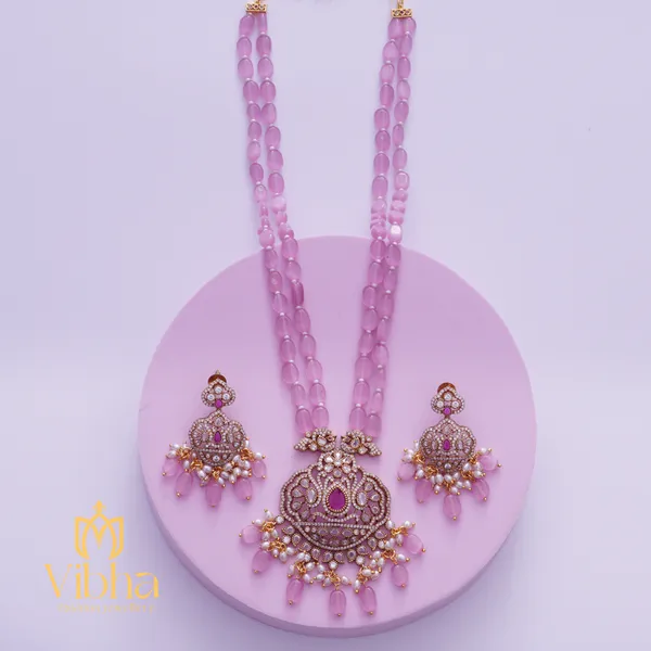 Mint_Pink_Premium_Metal_Necklace_Set_For_Women
