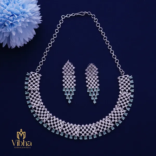 Mint_Green_Premium_Metal_Necklace_Set_For_Women