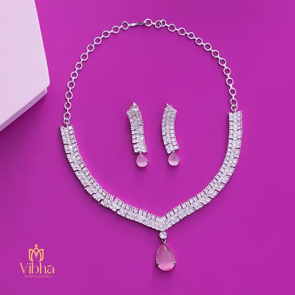 Mint_Pink_Premium_Metal_Necklace_Set_For_Women