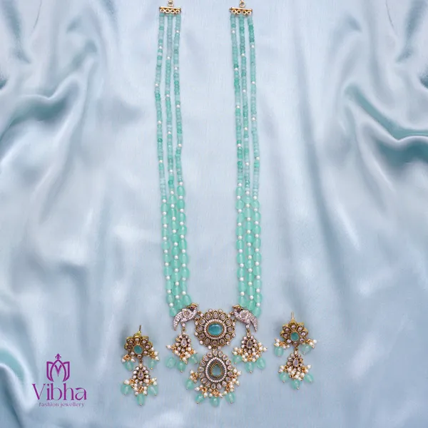 Mint_Green_Premium_Metal_Necklace_Set_For_Women