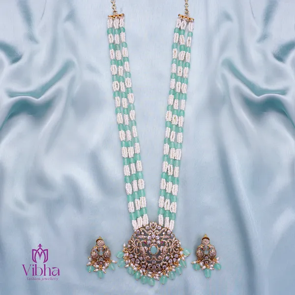 Mint_Green_Premium_Metal_Necklace_Set_For_Women