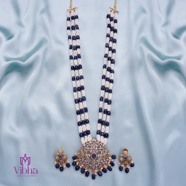 Dark_Blue_Premium_Metal_Necklace_Set_For_Women