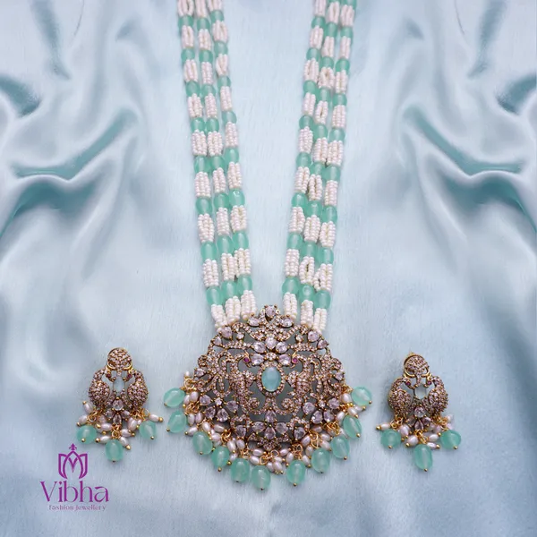 Light_Green_Premium_Metal_Haraam_&_Ear_Stud_For_Women