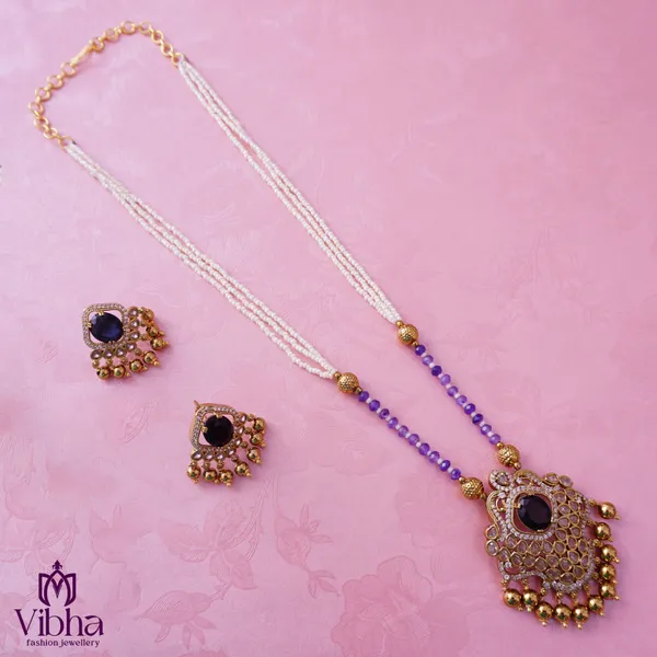 Purple_Premium_Metal_Necklace_Set_Set_For_Women
