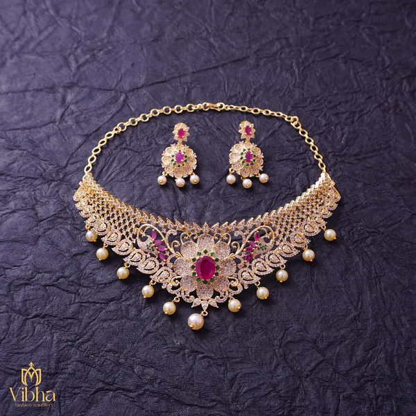 Gold_Premium_Metal_Choker_Set_For_Women