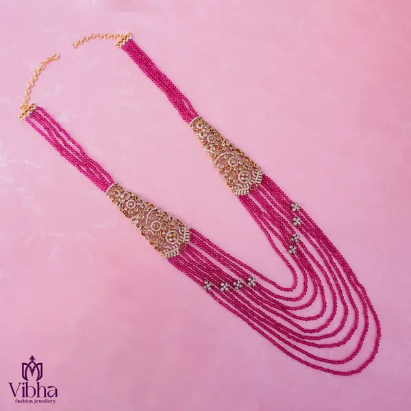 pink_Premium_Metal_Necklace_Set_For_Women