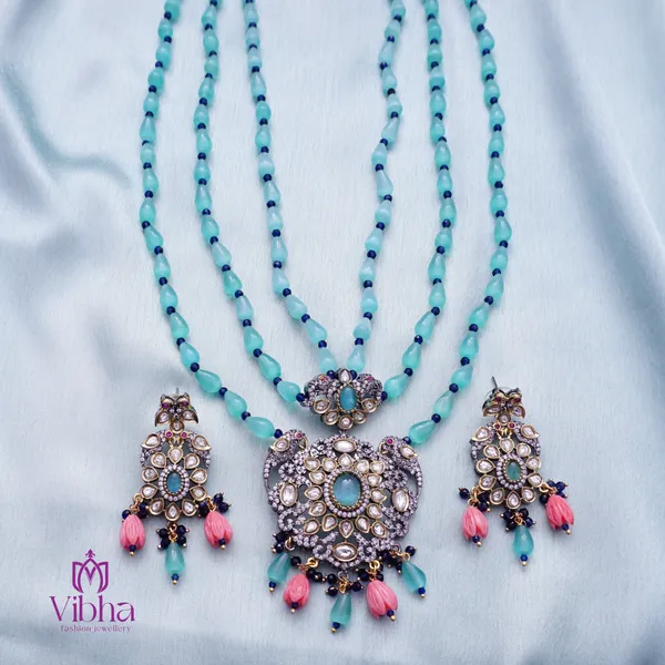 Blue_Premium_Metal_Necklace_Set_Set_For_Women