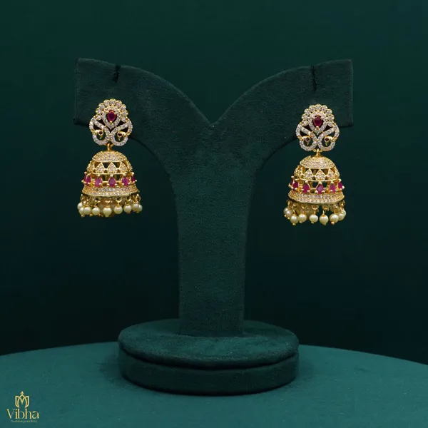 Ruby_Premium_Metal_Jhumka_Set_For_Women