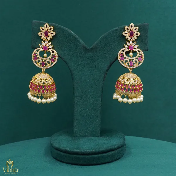 Ruby_Premium_Metal_Jhumka_Set_For_Women
