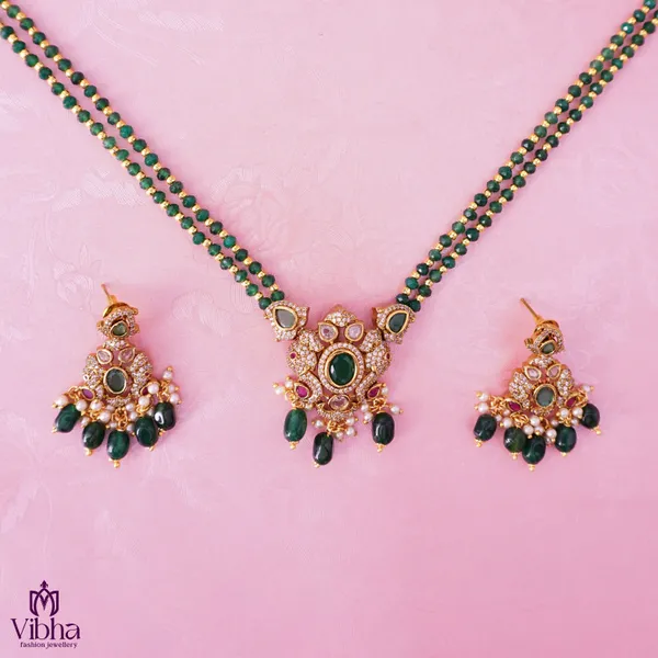 Green_Premium_Metal_Necklace_Set_For_Women