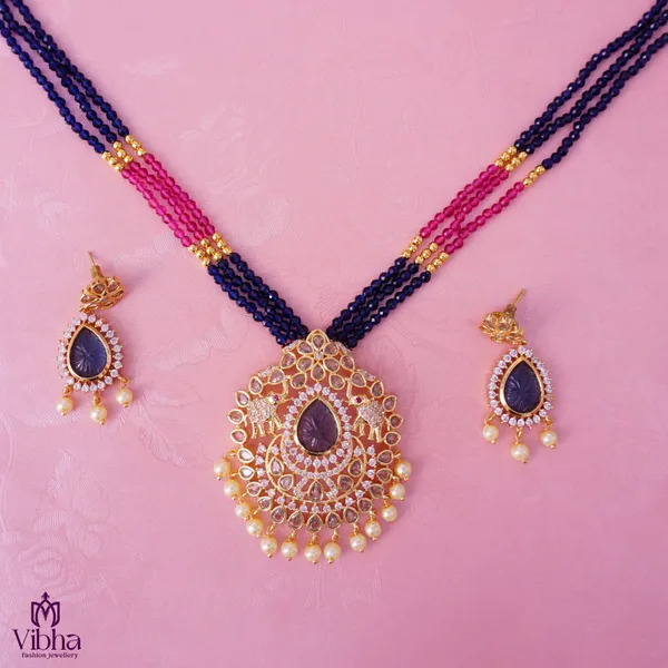 Blue_Premium_Metal_Necklace_Set_Set_For_Women