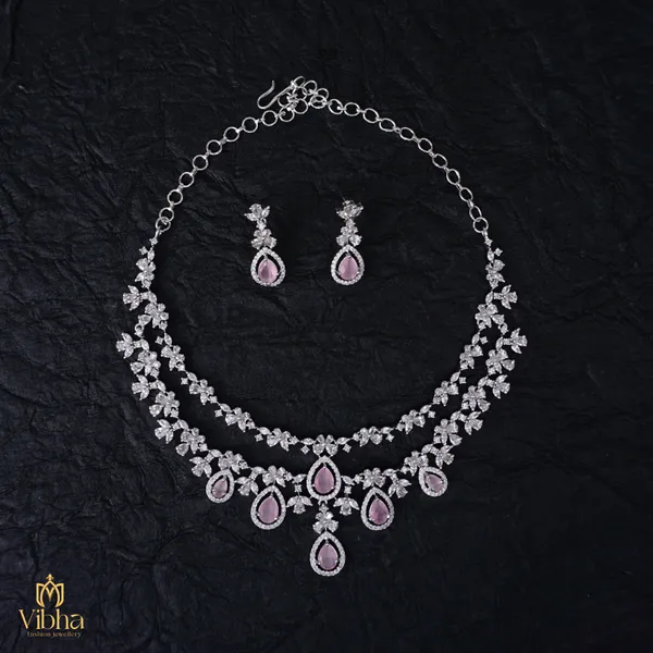 Mint_Pink_Premium_Metal_Necklace_Set_For_Women