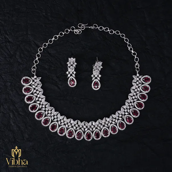 Red_Premium_Metal_Necklace_Set_For_Women