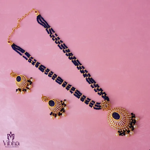 Dark_Blue_Premium_Metal_Necklace_Set_For_Women