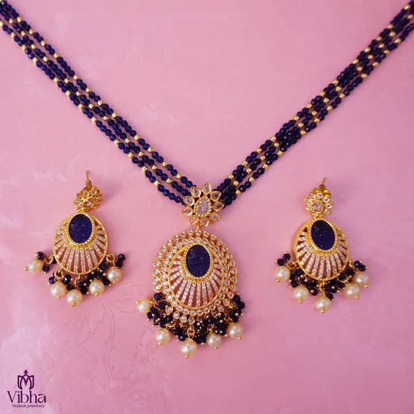 Dark_Blue_Premium_Metal_Necklace_Set_For_Women