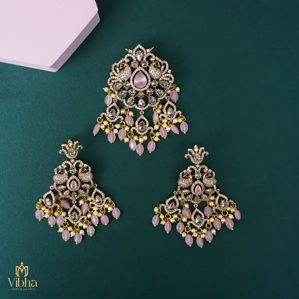 Mint_Pink_Premium_Metal_Pendant_Set_For_Women